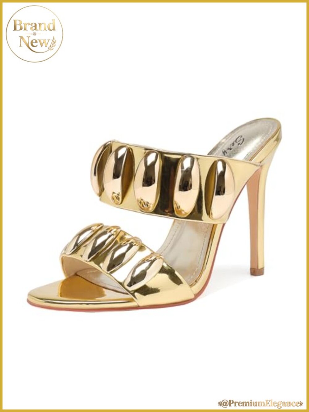 Women's Pearl Open-Toe Sparkly 4.3IN Stiletto Heels Sandals Nightclub Party